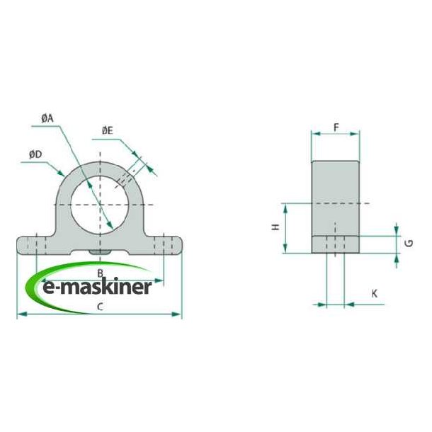 Lejehalvparter (til bolt montering)