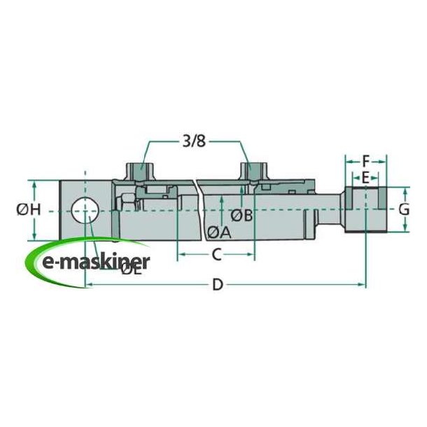 Hydraulik cylinder med befæstigelse