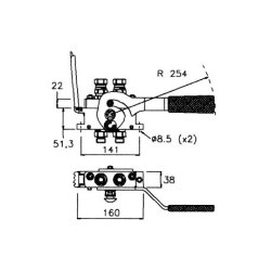 MultiFaster hanpart, 2PB06 2 udtag 3/8", 1/2" BSP indv.