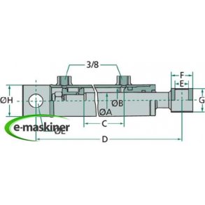 Hydraulik cylinder med befstigelse