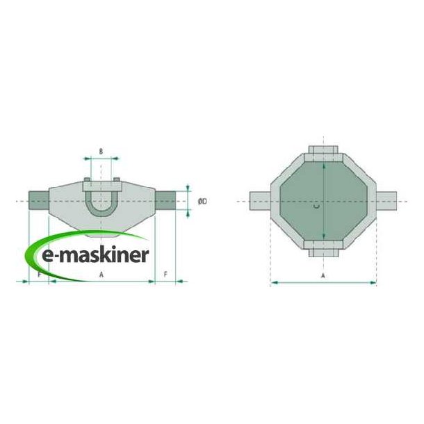 Kardanring til cylinder